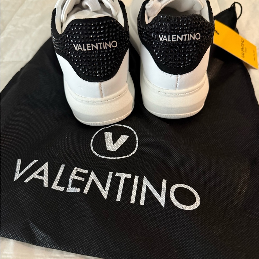 Valentino Monochrome Leather Sneakers